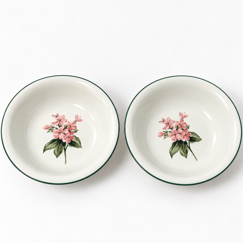 2 Tabletops Unlimited Garden Delights Floral Cereal Soup Bowls Cottagecore Farm